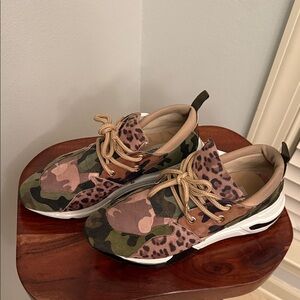 Steve Madden Camouflage and Leopard Print Sneakers